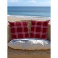 thumbnail image 5 of Outdoor Pillows Waterproof, Red Checkered Throw Pillows with Inserts Included, Farmhouse Buffalo Plaid Modern Indoor Outdoor Decorative Lumbar Pillow for Bed/Couch/Patio 16"x16", 2Pcs, 5 of 8