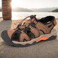 thumbnail image 4 of Sandalias Deportivas para Hombre Zapatos Con Punta Cerrada Sandalias Cuero para Senderismo (marrón Oscuro 41), 4 of 9