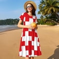 thumbnail image 4 of Lsque Red Cross 1 Print Women's Casual Dress T-Shirt Summer Short Sleeve Scoop Neck Swing Dresses, 4 of 6