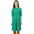 thumbnail image 1 of Phagun Kurti Droite à Col Mandarin pour Femmes, Motif Uni, Robe Ethnique Indienne de Designer, 1 of 6