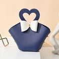 thumbnail image 4 of qczoyp 10 Pack Mini PU Leather Bowknot Gift Bags: Reusable Mini Handbag Gift Boxes with Heart-shape Handle, Party Favor Bags for Weddings, Baby Showers, Christmas, Halloween Party Decor (Dark Blue), 4 of 12