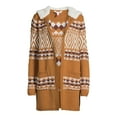 thumbnail image 5 of No Boundaries’ Juniors Faux Sherpa Hoodie Cardigan, 5 of 5