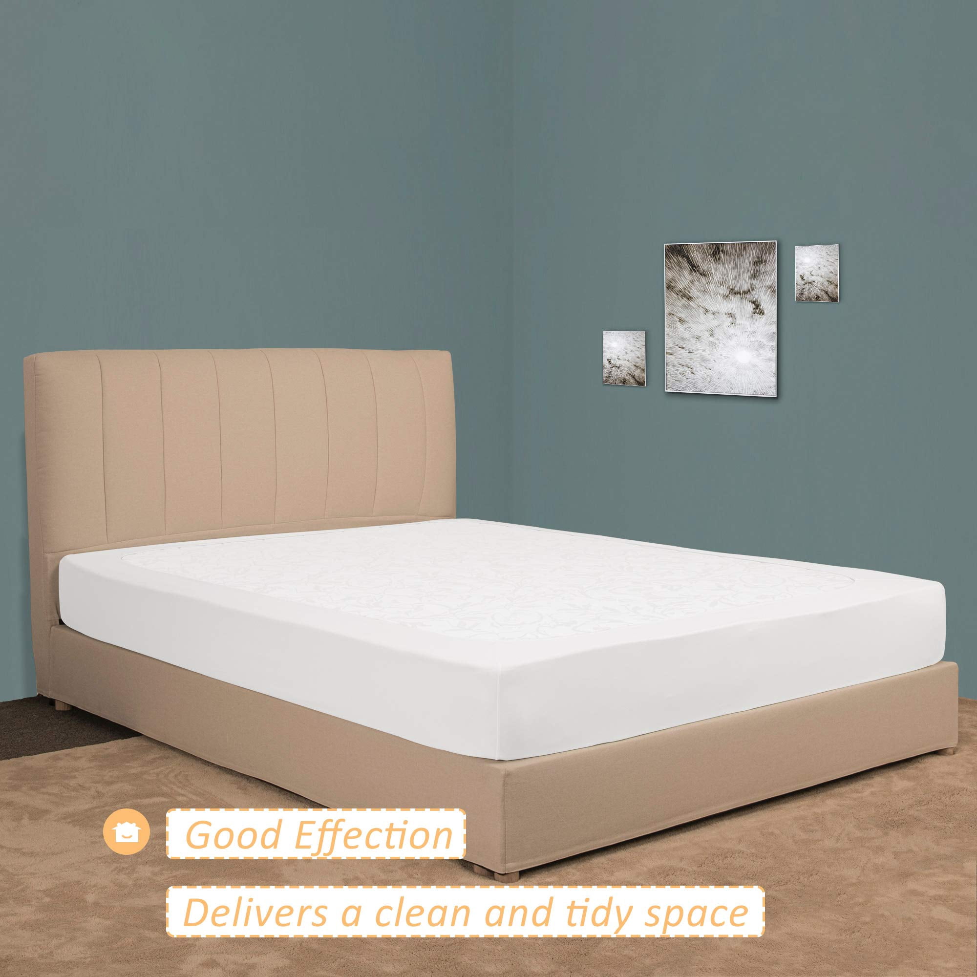 Stretch Jersey Box Spring Cover Wrap Around, Ultra Soft Wrinkle Resistant Bed Skirt Alternative, Queen Queen XL, Breathable Durable White Bedding