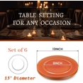 thumbnail image 3 of Platos de carga naranja, cargador redondo de cena con abalorio, cargadores de placa de plástico de 13 pulgadas para boda, decoración de mesa, juego de 6, 3 of 14