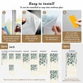 thumbnail image 6 of Blue Teal Botanical Window Privacy Film, Weeping Fall Eucalyptus Leaves Rustic Static Cling UV Sun Blocking Heat Control Window Tint, Non-Adhesive One Way Windows Privacy Cover 17.7''x78.7'', 6 of 7