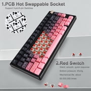 75% Wireless Mechanical Keyboard, 3-Mode BT5.0/2.4GHz/USB-C Hot Swappable Custom Keyboard with Knob, Mechanical Gaming Keyboards with RGB Backlit for PC/Tablet/PS/Xbox, Black