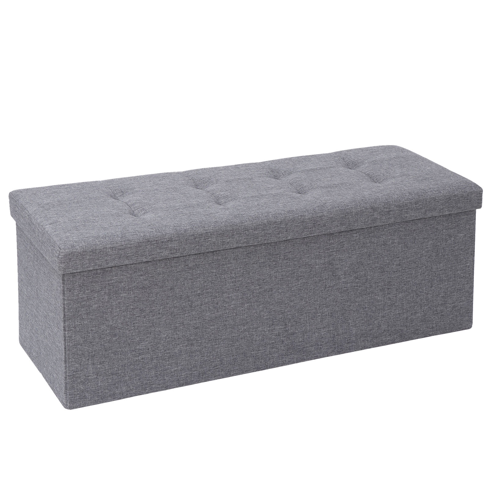 ZENSTYLE Storage Ottoman Bench Folding Chest Foot Rest Stool, Gray