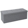 thumbnail image 6 of ZENSTYLE Storage Ottoman Bench Folding Chest Foot Rest Stool, Gray, 6 of 11