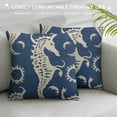 thumbnail image 3 of QZHH  Seahorse Decorative Pillow Cover 18X18 for Couch Nautical Decor Square Cushion Case Sofa Home Decorations Dark Blue, 3 of 5
