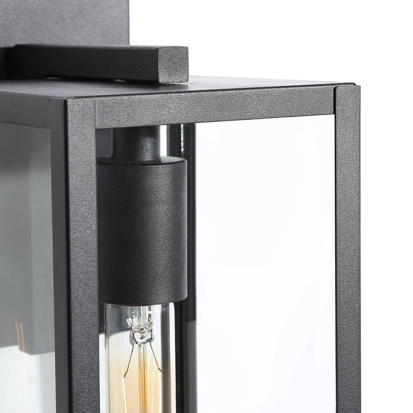 LNC Modern Outdoor Wall Light, 14" Black Exteriorsconce with Clear Glass, Wet Location Rated