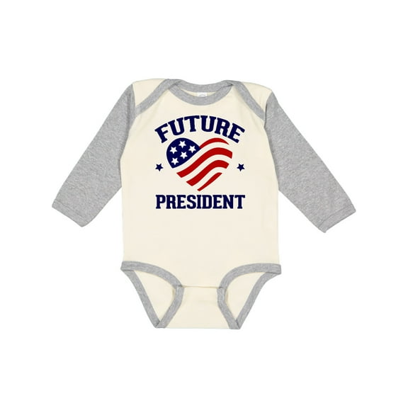 Inktastic Future President Boys or Girls Long Sleeve Baby Bodysuit