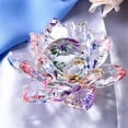 thumbnail image 1 of E Estatuilla de flor de loto de cristal Decoración de boda de San Valentín Colección de artesanía de vidrio Mesa de pisapapeles o, 1 of 5