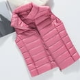 thumbnail image 4 of Winter Women Vest Coat Thickened Padded Zipper Closure Stand Collar Sleeveless Solid Color Windproof Heat Retention Outdoor Down Waistcoat, 4 of 8