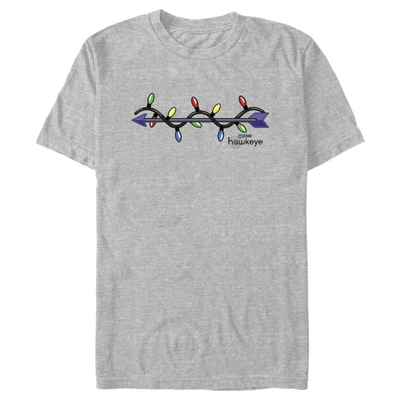 Men's Marvel Hawkeye Holiday Arrow Graphic Tee Athletic Heather Medium