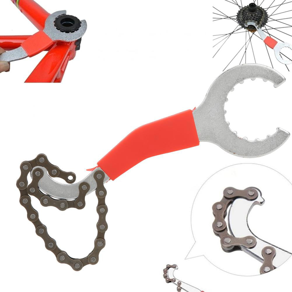 Bike Chain Whip Cassette Bottom Bracket Freewheel Wrench Repair Remover Tool 