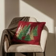 thumbnail image 3 of Merry Christmas Throw Pillow Cover Decorative Xmas Red Pillow Case Sofa Decor Square Cushion Covers 18X18 inches, 3 of 3