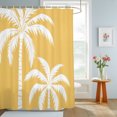 thumbnail image 4 of Yellow Palm Tree Shower Curtains for Bathroom, Coastal Tropical Summer Coconut Plants Waterproof Fabric Shower Curtain, Decorative Bathroom Curtain for Bathtub, 72"x84", No Hooks Included, 4 of 9