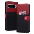 thumbnail image 1 of Compatible avec Google Pixel 8 Pro Étui Portefeuille Motif Animaux Mignons avec Fentes pour Cartes et Rabat, 1 of 5