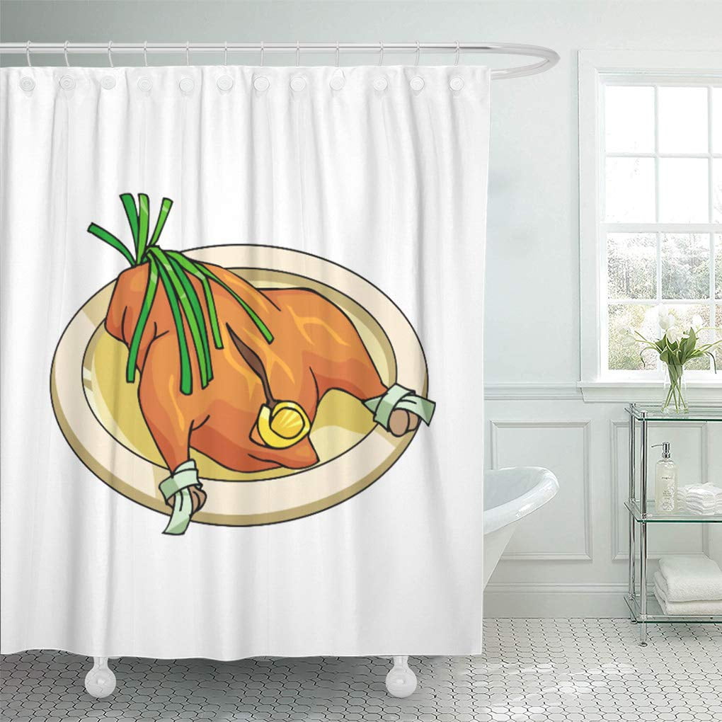 CYNLON Baked Roast Chicken Long Food Meat Poultry Bathroom Decor Bath