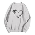 thumbnail image 4 of Tiweut Mom Life Sweatshirt Women Cute Wildflower Oma Love Heart Graphic Shirt Funny Mama Gifts Long Sleeve Pullover Tops,Grey,S, 4 of 4