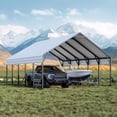 thumbnail image 5 of Riedhoff Metal Carport 20 x 25 x 13 ft for 2 Cars, Heavy Duty, Light Gray, 5 of 10