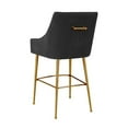 thumbnail image 4 of TOV Furniture Beatrix 30.7" Transitional Velvet Bar Stool in Pleated Black, 4 of 6