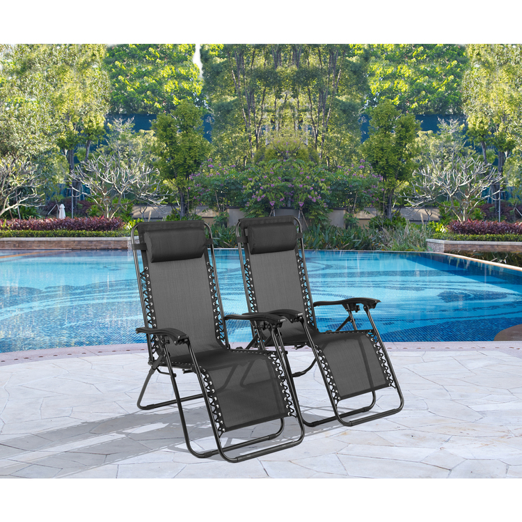 Zero Gravity Lounge Patio Chairs Set of 2 Recliner Zero Gravity Lounge
