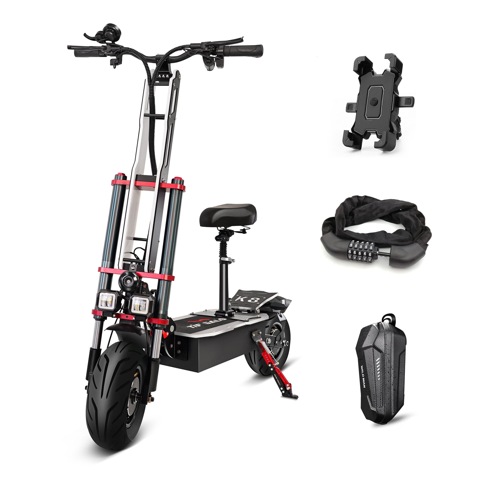 Cleytro Foldable Electric Scooter for Adults, 60V38AH Battery,5600W Motor 50MPH E-Scooter With Seat