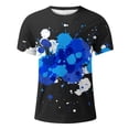 thumbnail image 3 of Sngxgn Summer T-Shirt Loose Print Loose Men's Casual Short-Sleeved Tops(Black,XL), 3 of 3