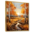 thumbnail image 2 of Designart "Autumn Sonata Birch Woods VI" Floral Floater Framed Wall Art Living Room, 2 of 7