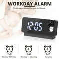 thumbnail image 6 of Projection Alarm Clock, Digital Alarm Clock with 180Rotatable Projector and Clear LED Large Display, USB Charger, 12/24H Time Date Temp Display, Adjustable Brightness Digital Clock for Bedroom, Black, 6 of 7