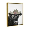 thumbnail image 4 of Stupell Industries Black Cow in Floral Hat Animals & Insects Painting Gold Floater Framed Art Print Wall Art, 25 x 31, 4 of 10