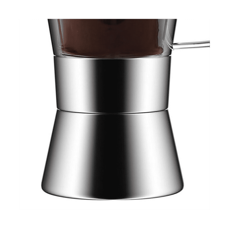 Stovetop Espresso Maker, Crystal Glass-top & Stainless Steel Espresso Moka  Pot,C