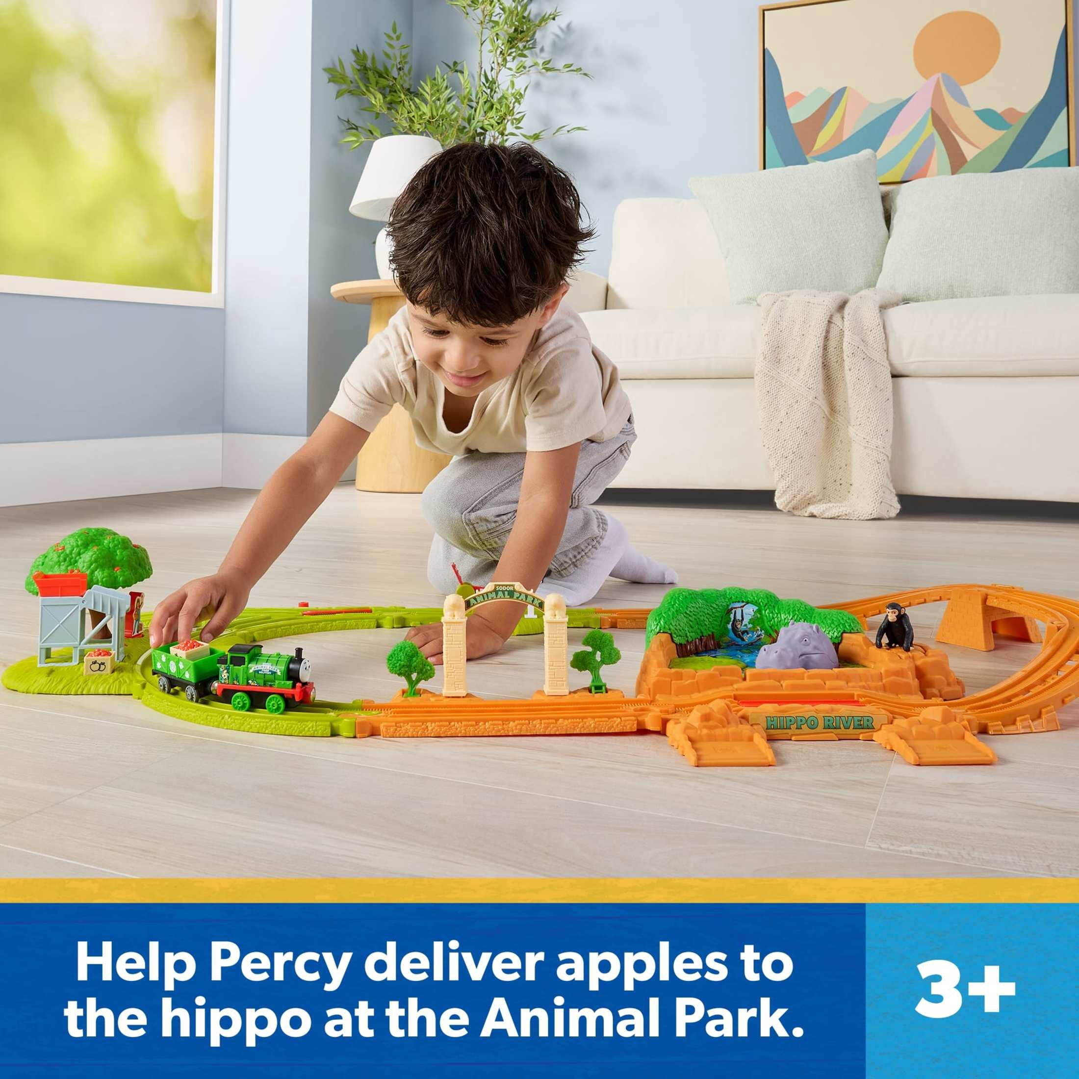 Thomas & Friends Percy’s Hippo Adventure Train Set from Fisher-Price, With Engine, Car & Crates
