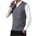 thumbnail image 6 of Wancir Mens V-Neck Knitted Sweater Vest Solid Plain Sleeveless Pullover Knitwear, 6 of 8
