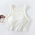 thumbnail image 2 of Timegard Tank Tops for Women Ribbed Summer Round Neck Sleeveless Comfy Cropped Camis Built in Bras, 2 of 6