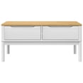 thumbnail image 3 of vidaXL Coffee Table FLORO White 99x55.5x45 cm Solid Pine Wood, 3 of 5