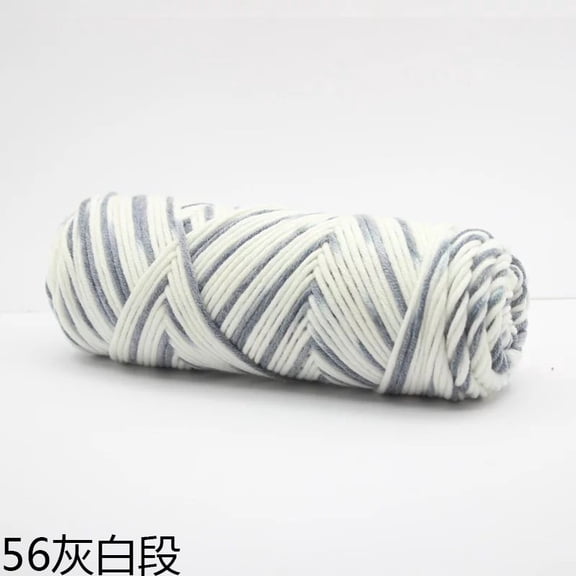 Namzi 8-Strand Mixed Fiber Yarn for Crocheting - 2 Rolls Yarn, Soft Premium Yarn Packs for Crocheting Projects, Durable Yarn for DIY Crafts.Grey White