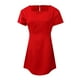 thumbnail image 4 of Vestido informal de manga corta con cuello cuadrado para mujer - Vestido mini con volantes de poliéster, tallas S-XL, 4 of 5