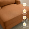 thumbnail image 6 of Condemo Modern Linen Fabric Indoor Chaise Lounge Chair for Bedroom, Living Room, Office, Orange-red, 6 of 7