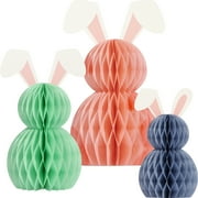 Way to Celebrate! Easter Bunny Honeycomb Centerpieces 3 Ct. Multicolor, Paper