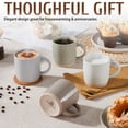 thumbnail image 3 of Vesteel Coffee Mugs Set of 4, 12 Ounces Porcelain Coffee Cups with handle, Ceramic Stoneware Mug for Milk, Coffee, Hot Cocoa, Microwave & Dishwasher Safe, Multi Color, 3 of 9