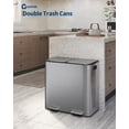thumbnail image 6 of 2*10.6 Gallon Dual Compartment Kitchen Trash Can, 80L Stainless Steel Step-on Recycling Bin with Soft Close Lid and Removable Inner Buckets  for Home and Office, 6 of 6