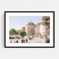 Jardin du Luxembourg - Paris Île-de-France France Photography Architecture Cityscape Travel Poster Floral Botanical Scenic Black Framed Wall Art Print 16 x 24 inches