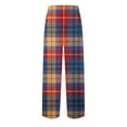 thumbnail image 5 of snilers Men's Pajama Pants Elastic Waist Drawstring Straight Leg Plaid Lounge Pants Lightweight Baggy Soft PJ Bottoms with Pocket, 5 of 5