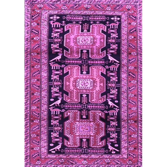 Ahgly Company Indoor Rectangle Persian Purple Traditional Area Rugs, 7' x 9'