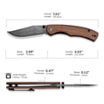 thumbnail image 3 of CIVIVI Clingman Pocket Knife Folding Knife with 2.99" Damascus Blade Milled Guibourtia Wood Handle C23065B-DS1, 3 of 9