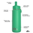 thumbnail image 2 of Hydrapeak Mini 20oz Kids Water Bottle with Straw Lid, Stainless Steel Double Wall Insulated Water Bottle for Kids | Leak-Proof and Spill-Proof Kids Water Bottle for School, Cold for 24 Hours (Jade), 2 of 7
