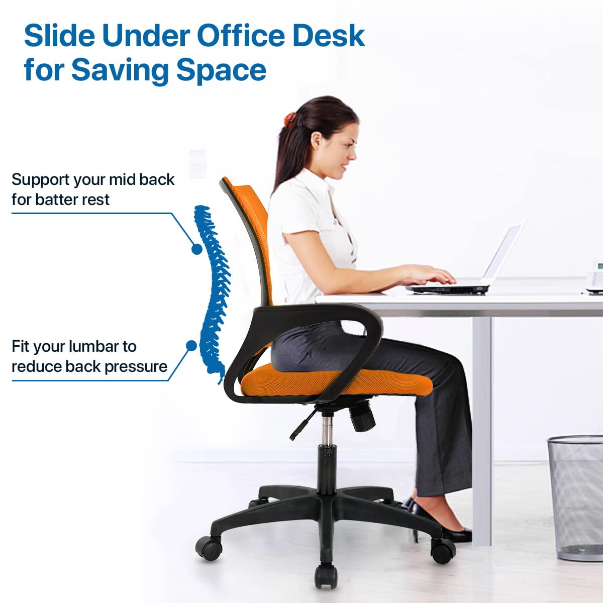 NiamVelo Mesh Office Chair Mid Back Home Office Chair Adjustable