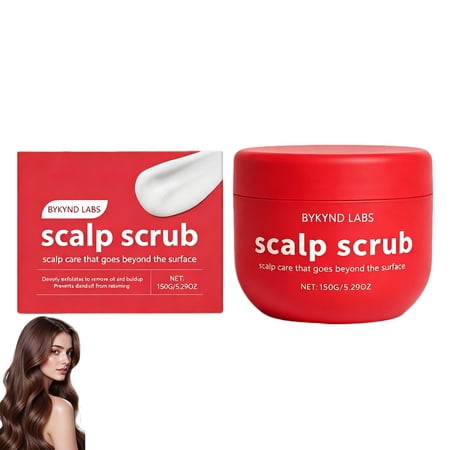 BYKYND LABS Avocado Oil Scalp Scrub with Grapefruit, Grapeseed, Tamanu Oil, and Pumice, Exfoliating Scrub, Red Jar for All Hair Types(1PCS)